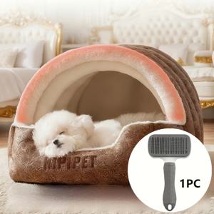 TEMU 원클릭 자동 청소 펫 빗, 쉬운 털 제거. 곡선 바늘 이빨 디자인, 부드러운 털 제거 마사지, 고양이와 강아지를 위한 특수 설계, 떠다니는 털 처리가 쉬움