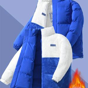TEMU 남성용 컬러 블록 다용도 양면 재킷 1개, 겨울 외출, 캐주얼 스포츠 및 모임에 적합, 두꺼운 스타일