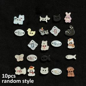 TEMU DIY 핸드메이드 헤어 타이, 아기 옷 액세서리, 재봉용 소형 버클용 오리지널 독특한 동물 모양 단추 10개