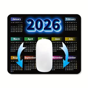 TEMU 2026 캘린더 디자인 스티치 엣지 데스크 패드, 다이아토마이트 마우스 패드, 미끄럼 방지 고무 베이스, 매끄러운 표면, 중형 직사각형 사무실 마우스 패드, 월별 라벨 캘린더 레이아웃, 1월부터 12월까지 색상 코드 월별, 휴대용 내구성 얼룩 방지 스티치 엣지 데스크 패드
