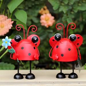 TEMU 2개 세트 레드 메탈 무당벌레 정원 장식 - 잔디, 화분 가장자리, 식물 경계용, 야외 무당벌레, 잔디밭, 화단용, 쉬운 설치, 날씨에 강한 지면 스테이크 장식, 봄 & 추수감사절 장식, 전기 불필요