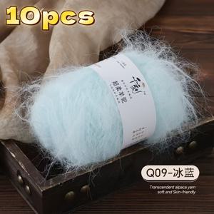 TEMU 10가닥 - 250g, 장섬유 알파카 원사, 가을/겨울 여성 패션 스웨터, 스카프, 모자, 숄용 코바늘 뜨개질 및 뜨개질용, 핸드메이드 DIY 재료, 부드럽고 따뜻한 핸드메이드 선물
