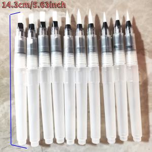 TEMU 서예, 드로잉, 수채화용 소프트팁 만년필 10개 - 미술가, 취미가, 사무용 미세 브러시펜이 있는 플라스틱 리필 팁 마커 - 젖은 용도용