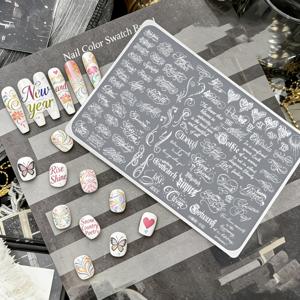 TEMU 패턴 전사용으로 특별히 설계된 네일 아트 도구로 인기 신제품입니다. 영어 글자와 다이어리 디자인으로 구성되어 있습니다. 스탬핑 템플릿 및 도구는 네일 살롱에 적합하며 초보자도 사용하기 쉽습니다.