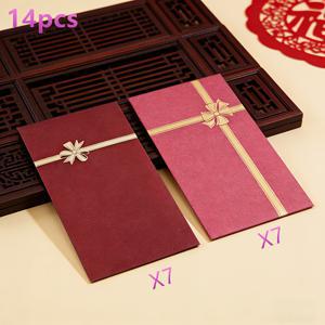 TEMU 14개 빨간 봉투, 금색 포일 나비 리본 포함 | 고품질 반광 종이 현금 봉투, 결혼식, 생일, 기념일, 어버이날, 발렌타인데이, 부활절 파티 선물용