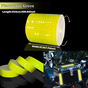 TEMU 단색 격자무늬 반사 스티커 533cm/209.84인치, 고가시성 내구성 반사 접착 테이프, 야간 시인성 위험 경고, 도로 안전용 트럭 반사 테이프, 자동차 및 라이딩용 스티커 7가지 색상