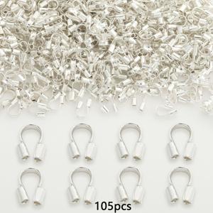 TEMU 약 4mm U자형 버클 105개, 엔드 튜브 클램프, 마구간 모양 버클, U자형 포지셔닝 라인 튜브, 라인 패키지 버클, 체인 엔드 추가 커넥터, 팔찌, 목걸이, 발찌, 귀걸이 직조에 적합