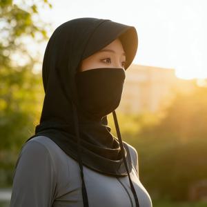 TEMU 통기성 있는 얼굴 커버가 있는 여름 사이클링 모자 1개입 | 아이시필링 원단, 야외 스포츠 및 낚시용