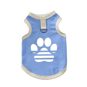 TEMU 여름 쿨 강아지 조끼 - 통기성 좋은 폴리에스터 메시, 귀여운 발자국 디자인, 소형견용 가벼운 애완동물 의류 (4가지 색상)