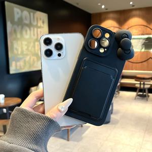 TEMU 휴대폰 케이스 - 블랙 아이 디자인 + 3D 보우 타이 창의적인 패턴 휴대폰 케이스