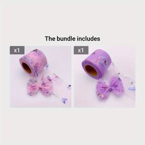 TEMU 1롤/25야드 컬러풀 나비화장품 DIY 헤어액세서리용, 보우넷팅 리본 사탕꾸미기, 크리스마스·할로윈