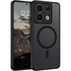 TEMU 반투명 매트 하드 플라스틱 자석 무선 충전 백 폰 케이스 커버 - Xiaomi Redmi Note 13 Pro 4G 5G Plus 호환