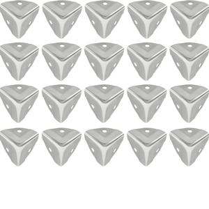 TEMU 20개 화이트 메탈 코너 프로텍터, 광택 있는 선반 가장자리 가드, 앵글 브래킷 브레이스, 장식용 캐비닛 및 수납 상자 코너 프로텍터