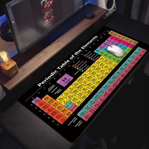 TEMU 1개 주기율표 디자인 대형 게이밍 키보드 매트, 내구성 좋은 마우스 패드, 소형 마우스 패드, 노트북 키보드 매트, 책상 매트 - 정밀 스티치 엣지, 고무 미끄럼 방지 뒷면, 다양한 크기 (XL XXL) 제공 - 가정, 사무실, 작업에 적합