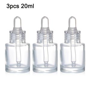 TEMU 투명 유리병 3개 세트, 각 20 밀리리터 (0.68 온스), 스포이드 포함. 재사용 가능한 에센셜 오일 용기이며 향수, 에센셜 오일, 홈메이드 엘릭서, 세럼 및 기타 액체 보관에 적합합니다.