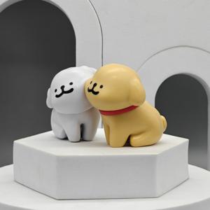 TEMU 탁상용 및 차량용 듀얼 장면 커플 강아지 피규어, 귀여운 스트레스 해소 힐링 디자인, 가족과 친구를 위한 밸런타인데이 및 설날 선물