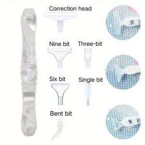 TEMU 5D 다이아몬드 페인팅 펜 수지 포인트 다이아몬드 펜 수제 도구 포인트 다이아몬드 헤드 멀티 펜 팁 액세서리 세트 네일 도구