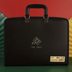 TEMU 레트로 스타일 슈퍼 대용량 A4 데이터 파일 저장 가방 사무실 홈 학교 시험 종이 파일 13 그리드 저장 및 조직 오르간 가방