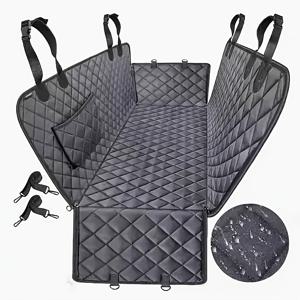 TEMU 제조사 직판 핫셀링 자동차 펫 매트, 먼지 방지 강아지 자동차 매트 (안전벨트 슬롯 포함), 크로스보더 직판