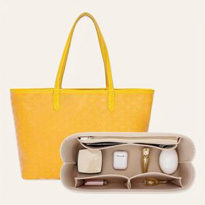 TEMU 솔리드 컬러 삽입 파우치, 다용도 여성 라이너 가방, 다중 포켓이 있는 가방