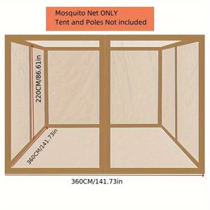 TEMU 1개 다용도 모기장, 정자용, 야외 캐노피에 적합. 이 4단체 교체용 모기장은 지퍼가 있으며 브라운 색상으로 제공되며, 파티오 전용으로 설계되었습니다.