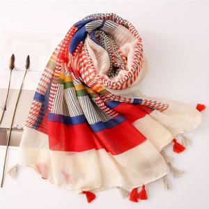 TEMU 1개 70.8인치 * 34.5인치 반다나 여성용 부드러운 직사각형 스카프, 인기 프린트 비치 스카프, 패셔너블한 스카프, 야외용 얇은 스카프, 사계절 따뜻한 태슬 숄 헤드스카프