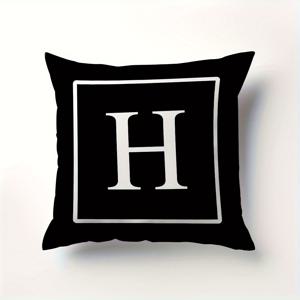 TEMU 영문 레터링 단면 프린트 장식용 소파 커버 쿠션 커버 1개 - 피치 스킨 벨벳 베개 커버 45*45cm