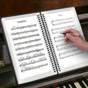 TEMU 악보 폴더, 악보 페이지 8.5 X 11 In용, 악보 홀더, 슬리브 30개 60페이지 스파이럴 악보 바인더 정리함, 악보 보관