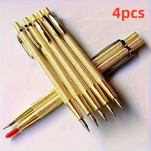 TEMU 4개 텅스텐 스틸 합금 마킹 펜 - 내구성, 접이식 아님, 유리/석재/세라믹에 적합, 타일 및 유리 수동 절단에 이상적, 철, 알루미늄, 대리석 및 스틸 플레이트에 마킹, 조립 불필요