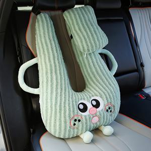 TEMU 장거리 여행용 편안한 자동차 안전벨트 방지, 차량 후좌석 수면 베개, 편안한 원단과 귀여운 모양