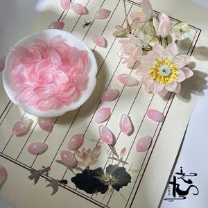 TEMU 32개, 11*20mm, 유리 구슬, 연꽃 꽃잎, 잎사귀, DIY 헤어 타이, 핀, 폰 체인, 팔찌, 목걸이, 발찌, 헤어 액세서리, 주얼리 만들기 소품, 공예용 비즈