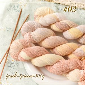 TEMU 손으로 염색된 실크 실 팩 3개, 컬러드 스레드, 중간 얇은 실, 사계절 직조용, 후크 숄, 니트 스웨터 제작, 수공예 등