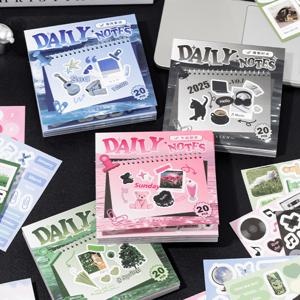 TEMU 4종 스퀘어 스티커북 - 빈티지 아메리칸 스타일 스티커 (노트북, 물병, 스크랩북, 스케이트보드, 사진액자, 앨범, 보관함, 다이어리 제작, DIY 풍경 콜라주, 선물포장 라벨, 캐리어, 스케이트보드, 공예 장식용)