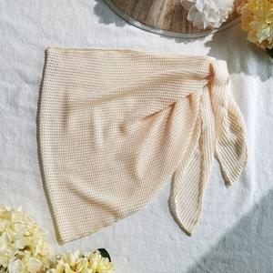 TEMU 여성용 우아한 반투명 랩 스커트 - 고탄력 원단, 통기성 컷아웃 디자인, 세탁 가능, 캐주얼 및 정장용 패션 액세서리, 섬세한 질감