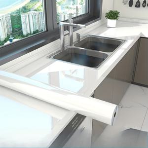 TEMU 주방용 자가 점착 순백색 조리대 스티커, 벽 스티커, 40cm x 200cm / 15.75인치 x 78.74인치