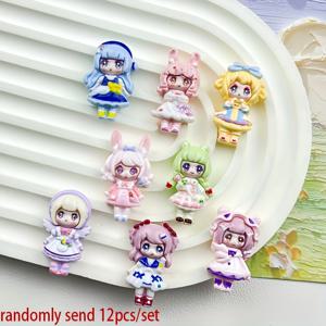 TEMU 12개 혼합 만화 레진 장식 세트. 주얼리, 헤어 클립, 공예품에 적합하며, 휴대폰 케이스, 헤어핀, 벽 장식, 스크랩북 프로젝트에 완벽합니다 (다양한 스타일 랜덤 포함)