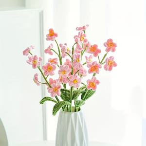 TEMU 1개 수제 직조된 모조 꽃, 7송이와 2잎, 리얼리스틱 'Forget Me Not' 부케, 영원한 꽃, 홈 및 휴일 선물, 졸업식 장식용