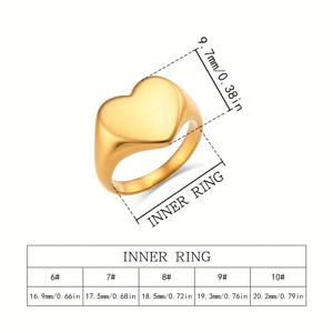 TEMU 세련되고 창의적인 여성용 반지. 간편한 골드 하트 디자인으로 선물, , 파티에 완벽합니다.