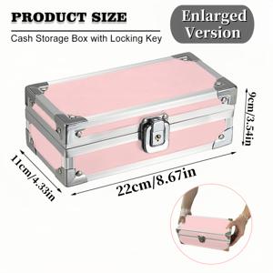 TEMU 자물쇠 포함 현금 보관함, 알루미늄 합금 현금 보관함, 잠금형 현금 보관함, 단일열 화폐 트레이, 현금 정리함, 수집가용 아크릴 趸돈 저금통, 약통용 안전 보호를 위한 알루미늄 합금 잠금형 보관함, 약품, 보석류, 화장품, 카드, 공구 등을 위한 보관함