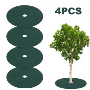 TEMU 4개입 32.2인치 부직포 나무 멀칭 링, 잡초 방지 조경용 천, 재사용 가능한 나무 멀칭 링 부직포 조경용 천, 정원 조경 잡초 방지 뿌리 보호용