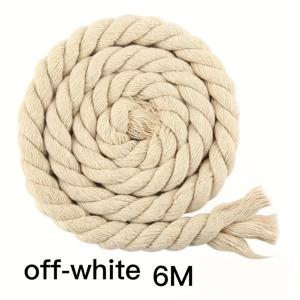 TEMU 10mm/6m 두꺼운 원형 마크라메 코드 - 가정 장식, 프로젝트, 공예용 튼튼한 폴리에스터 로프 - 블랙 무광 마감, 브레이드 질감, 내구성 및 묶기 쉬움, 걸이용으로 이상적, 공예용 로프