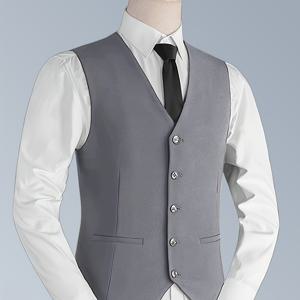 TEMU V넥 정장 조끼, 남성용 캐주얼 빈티지 스타일 단색 싱글 브레스트 웨이스트코트, 봄/가을 이브닝룩과 매칭에 적합 (조끼 1개만 포함)