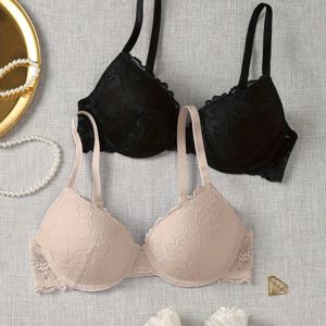 TEMU 여성용 랩브라 2개 세트, 언더와이어 포함, 편안함과 지지력을 제공