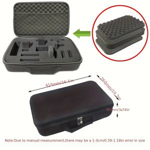 TEMU 1개 DIY 폼 하드 쉘 박스 하드 캐리 케이스 보관함 여행용 지퍼백 야외 도구 액세서리 충격방지 카메라 가방