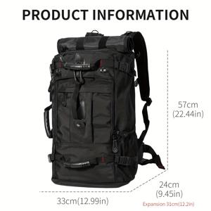 TEMU 대용량 70L 캐리온 백팩 남성용 - 확장 가능한 디자인 + 안전한 신발 수납공간 & 잠금 지퍼 - 내구성 강화 옥스포드 원단, 항공 여행 및 아웃도어 하이킹용 - 통기성 배 패널 + 다중 위치 스트랩 전술 팩