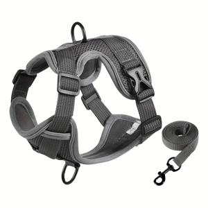 TEMU 소형견 및 고양이에게 적합) 2개 고양이 하네스 및 리드줄 세트, 탈출 방지 조절 가능한 부드러운 메시 고양이 하네스, 모든 종류의 고양이 조끼에 적합 (구매 전 사이즈 차트 참조)