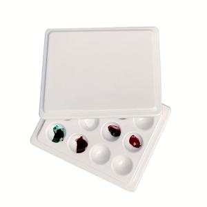 TEMU 도장된 세라믹 스타일 팔레트 (뚜껑 포함), 네일 아트 먼지 방지 팔레트, 페인트 트레이, 젤 네일 아트 도구