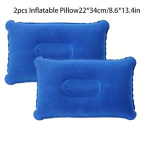 TEMU 2개 팽창식 캠핑 베개 - 여행용 사각 넥 베개, 가볍고 다기능, 휴대용 편안함, 사무실, 캠핑, 하이킹, 자동차, 낮잠 및 휴가에 적합