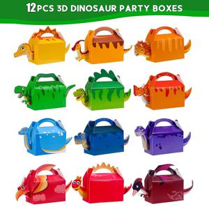 TEMU 그녀/남자를 위한 선물 세트, 3D 공룡 테마 선물 상자 12개, 공룡 생일 파티에서 사탕 봉투로 완벽