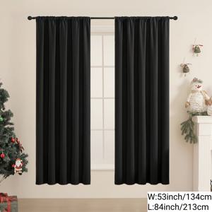 TEMU 2개입, 침실용 100% 커튼, 폴리에스터 소재 코팅 재질, 상단 로드 포켓 걸이 방식, 햇빛 차단 및 사생활 보호, 모던 단색 스타일, 거실, 침실, 주방, 축제 및 홈 데코레이션에 적합